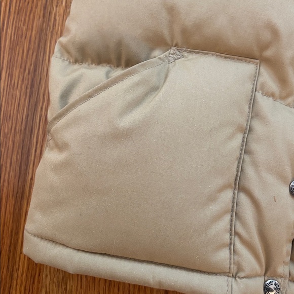 THE NORTH FACE Vintage 70s/80s Tan & Orange Made In USA Down Puffer Vest Small - Picture 4 of 7